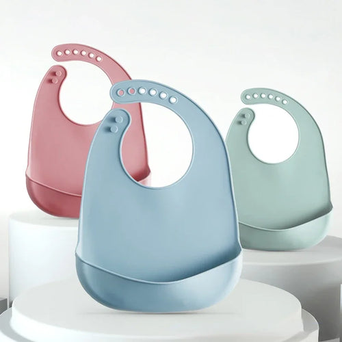 Bavoir bébé Bavoirs imperméables réglables Bébés Silicone doux