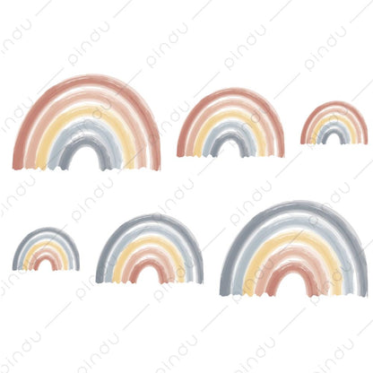 Stickers muraux - Mini arcs-en-ciel aquarelle